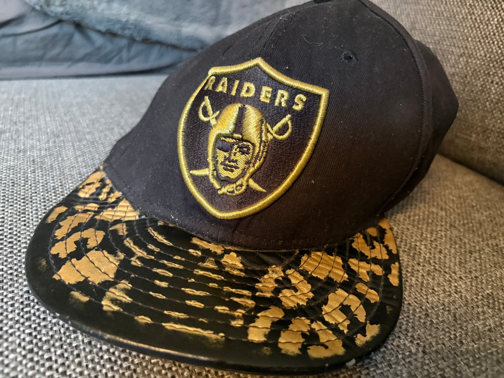 Raiders petje met leren kap vitage old school, Ophalen of Verzenden, Zo goed als nieuw