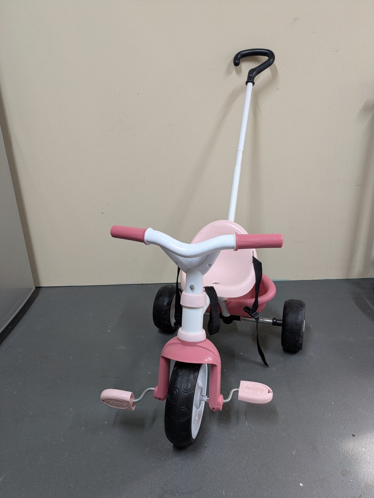Roze driewieler met duwstang - Smoby Be Move, Ophalen, Gebruikt, Duwstang