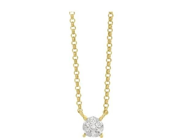 Diamond Point Enchanted geelgouden collier (0.09ct), Sieraden, Tassen en Uiterlijk, Met hanger, Nieuw, Ophalen of Verzenden, Goud