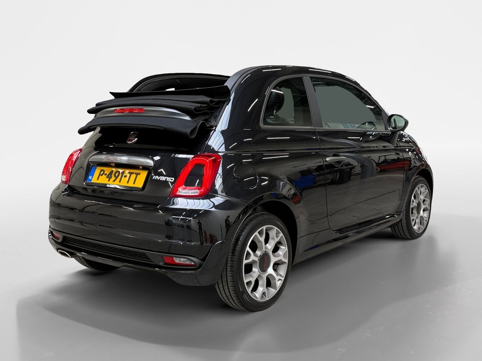 Fiat 500C 1.0 Hybrid Sport I Cabrio I Cruise Control I Airco, Auto's, Keurmerk '100% Onderhouden', 4 stoelen, Zwart, Bedrijf