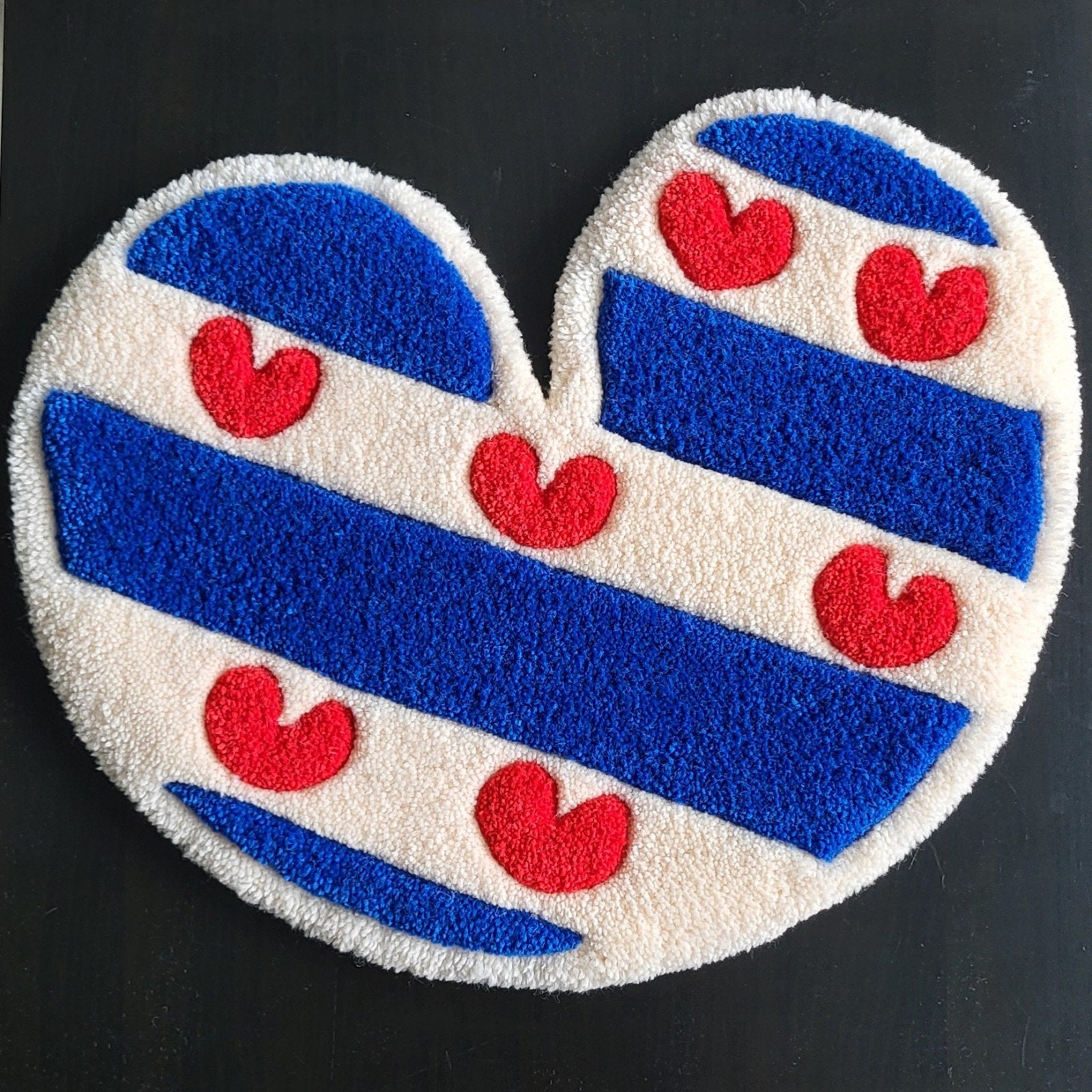 Friesland, handgemaakt tapijt, tufting rug, wollen garen, Huis en Inrichting, 50 tot 100 cm, Nieuw, Rechthoekig, 50 tot 100 cm