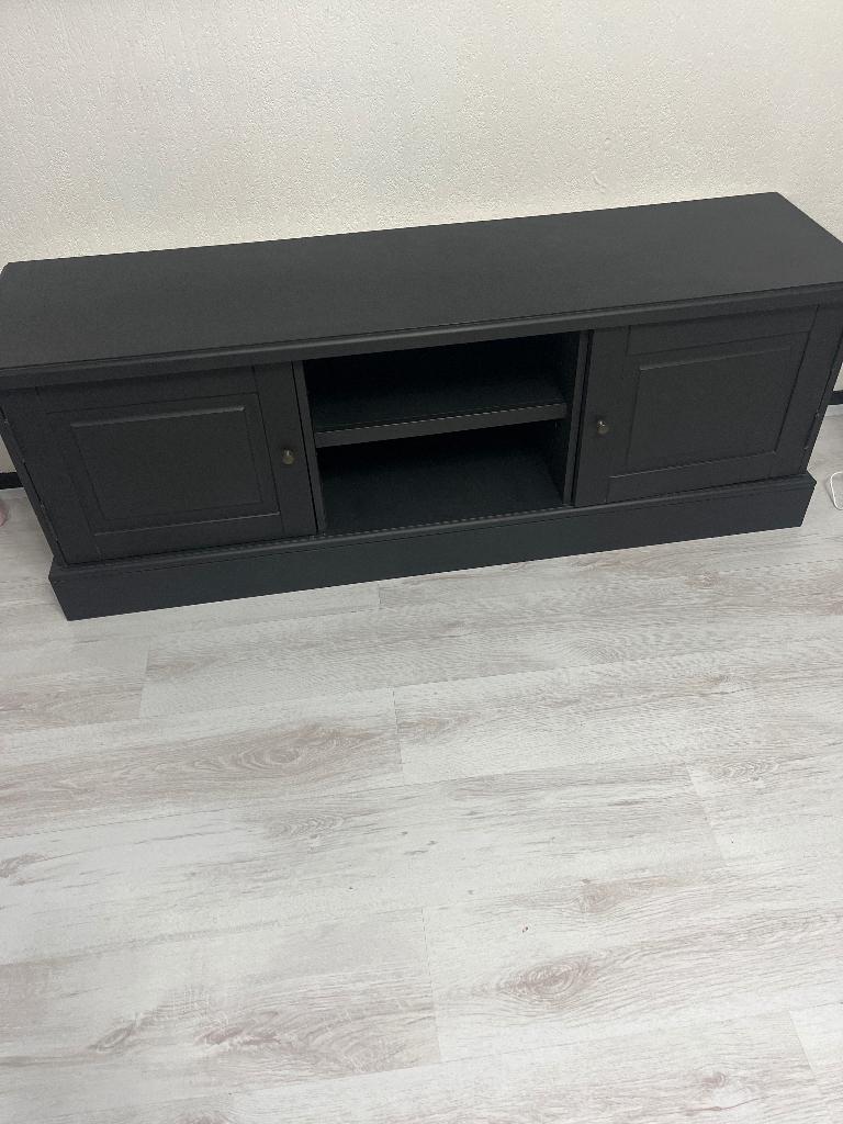 Tv meubel kast zwart, Ophalen, Eikenhout, Zo goed als nieuw, Minder dan 100 cm