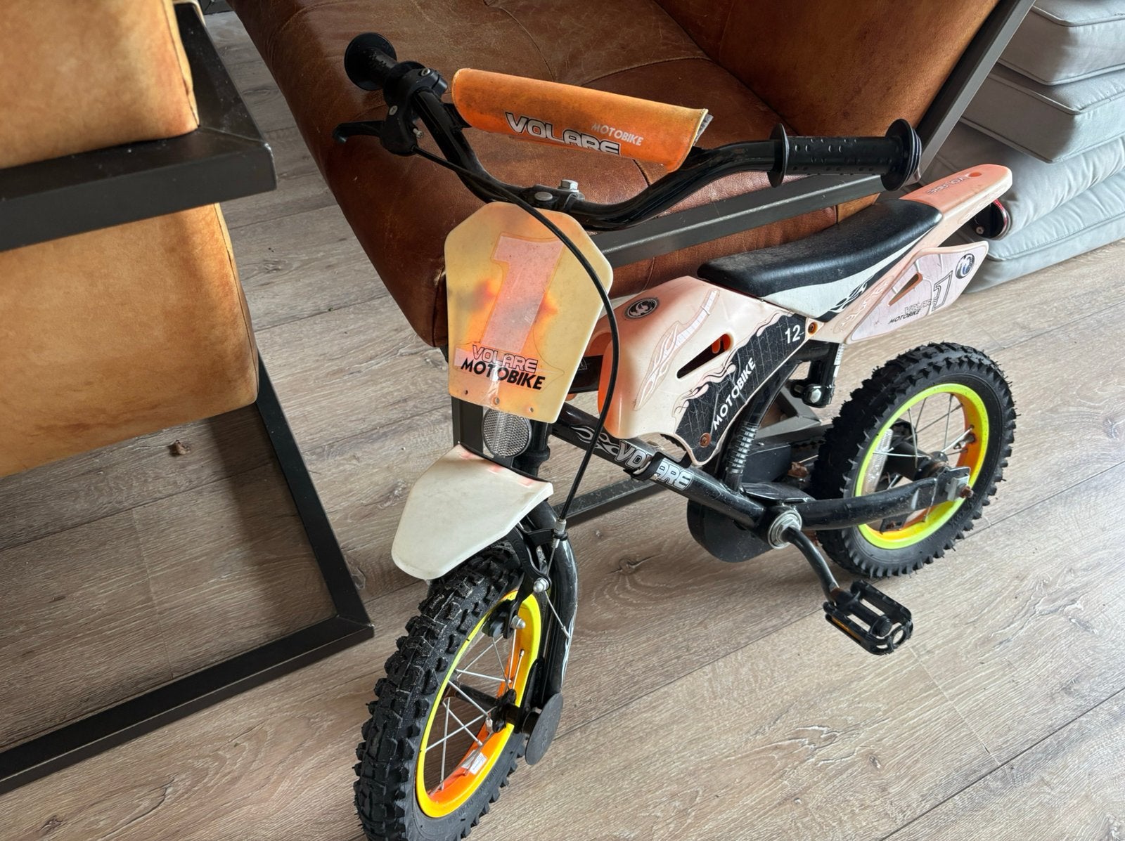 Volare kinderfiets motorfiets 12 inch, Ophalen, Gebruikt, Minder dan 16 inch