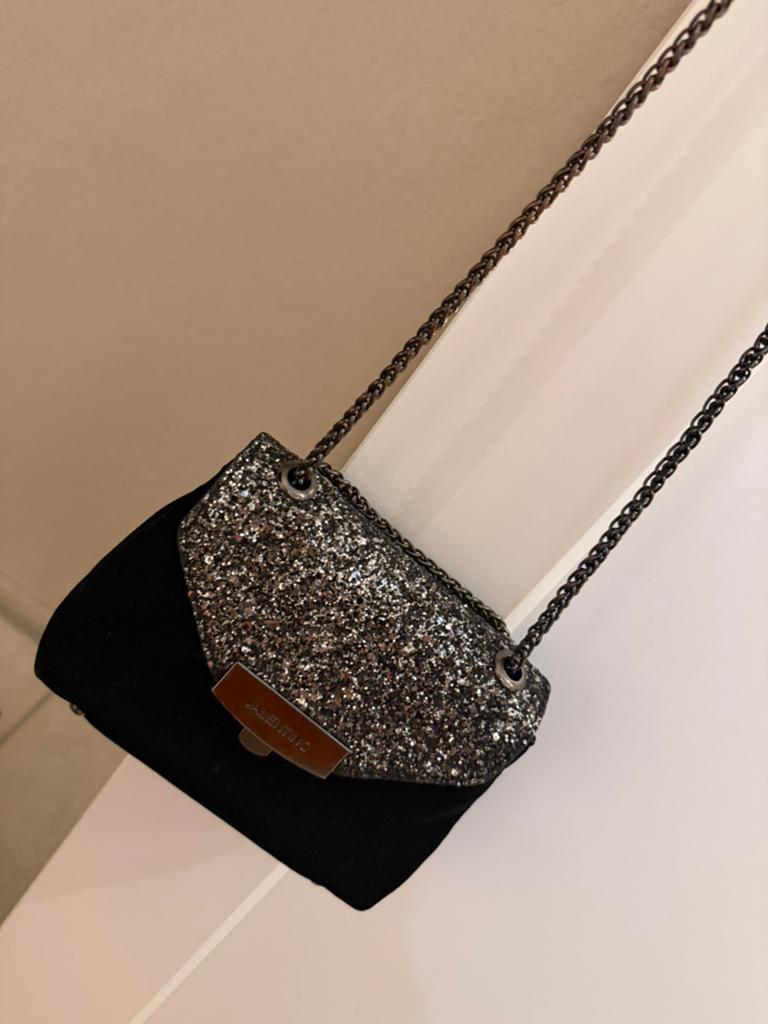Valentino tasje zwart met glitters, Ophalen of Verzenden, Zo goed als nieuw, Zwart, Avondtasje