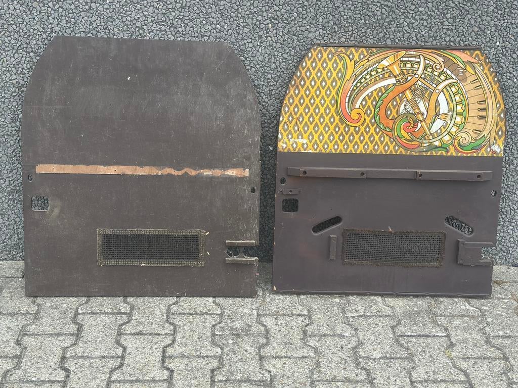 Set originele Wurlitzer 1100 achterdeuren, Verzamelen, Automaten | Jukeboxen, Ophalen, Zo goed als nieuw, Voor 1950, Wurlitzer
