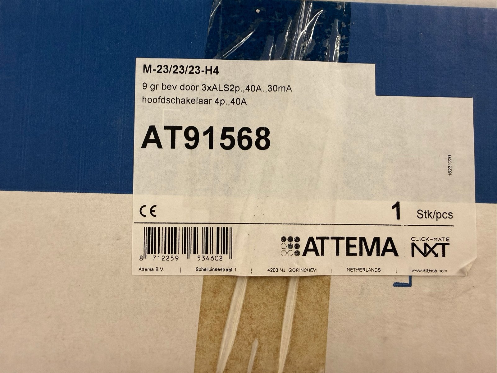 Attema Groepenkast M-23/23/23-H4 met hoofdschakelaar, Ophalen, Nieuw, Attema, Groepenkast