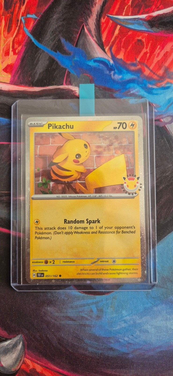 Pokémon kaart: Pikachu 51/162 (Pokemon day 2026), Ophalen of Verzenden, Nieuw, Losse kaart, Foil