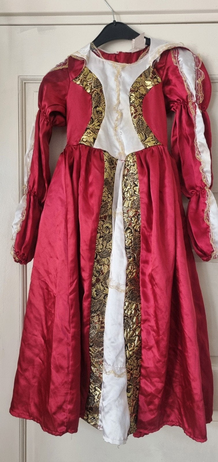 Wijnrode Prinsessenjurk Heksenjurk Halloween Maat 128, Ophalen of Verzenden, Zo goed als nieuw, 122 t/m 128, Meisje