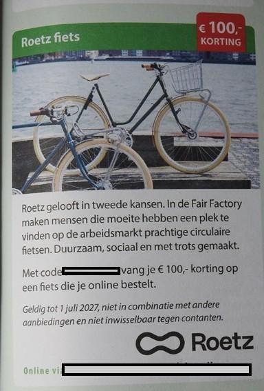 Korting op 2 e Hands fietst, Tickets en Kaartjes, Kortingen en Cadeaubonnen, Eén persoon, Kortingsbon, Overige typen