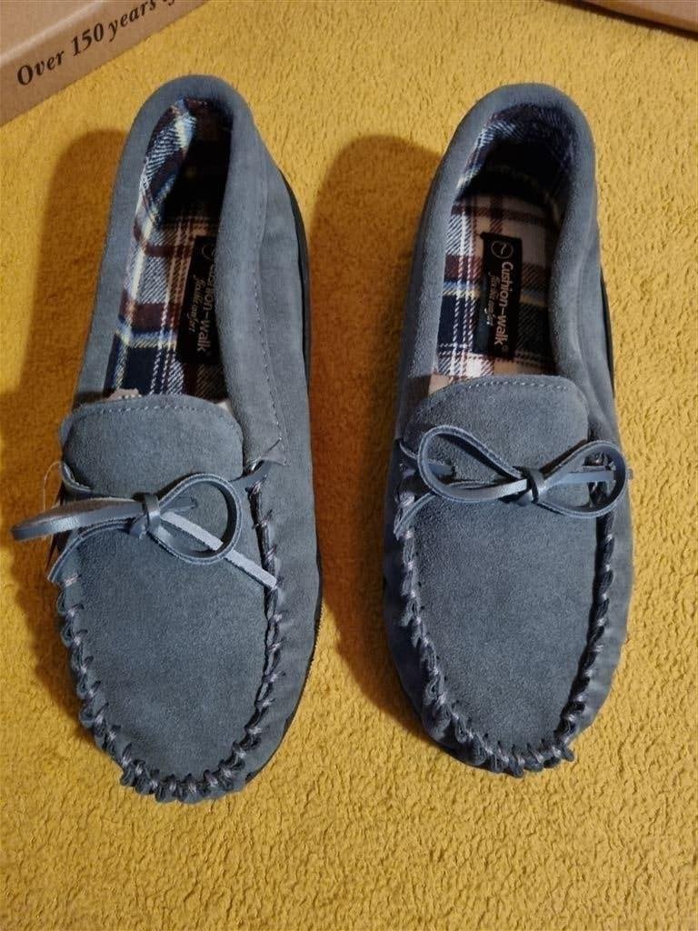 Foto 2 van Cushion-Walk flexible comfort Suede Moccasin slippers grijs