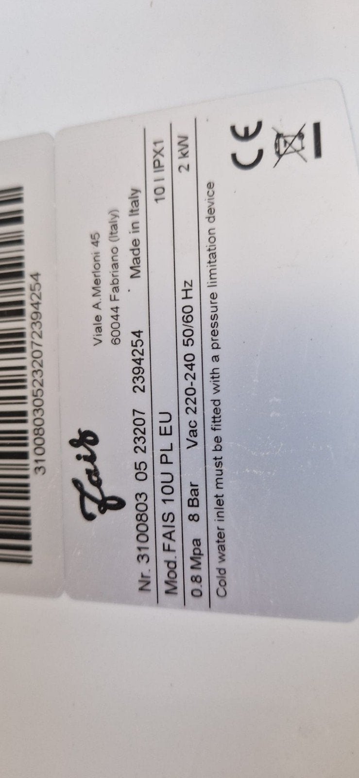 Fais 10 liter warmwaterboiler - Compact en efficiënt, Gebruikt, Minder dan 20 liter, Onbekend, Boiler