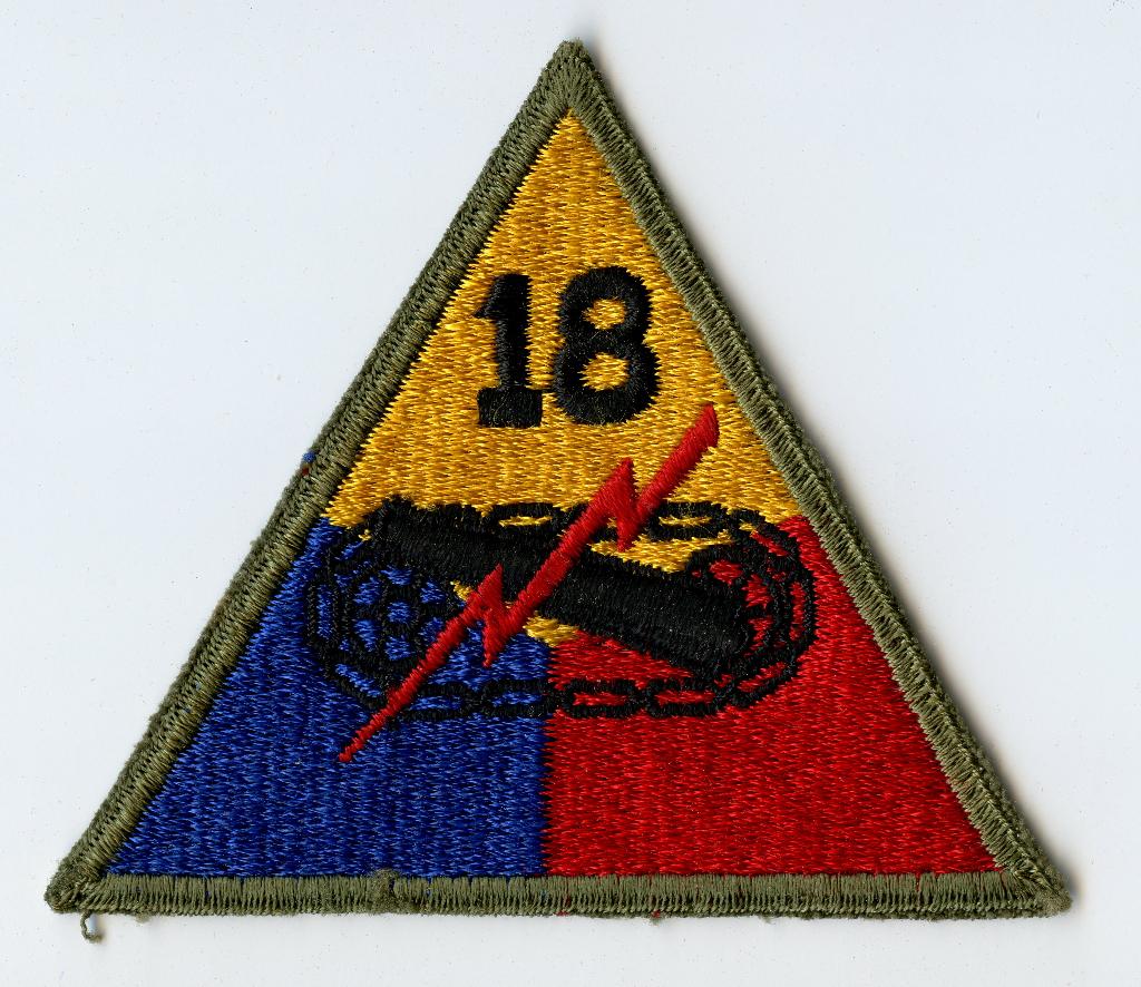 WO2 US 18th Armored Division Patch, Verzamelen, Militaria | Tweede Wereldoorlog, Ophalen of Verzenden, Landmacht, Amerika, Embleem of Badge