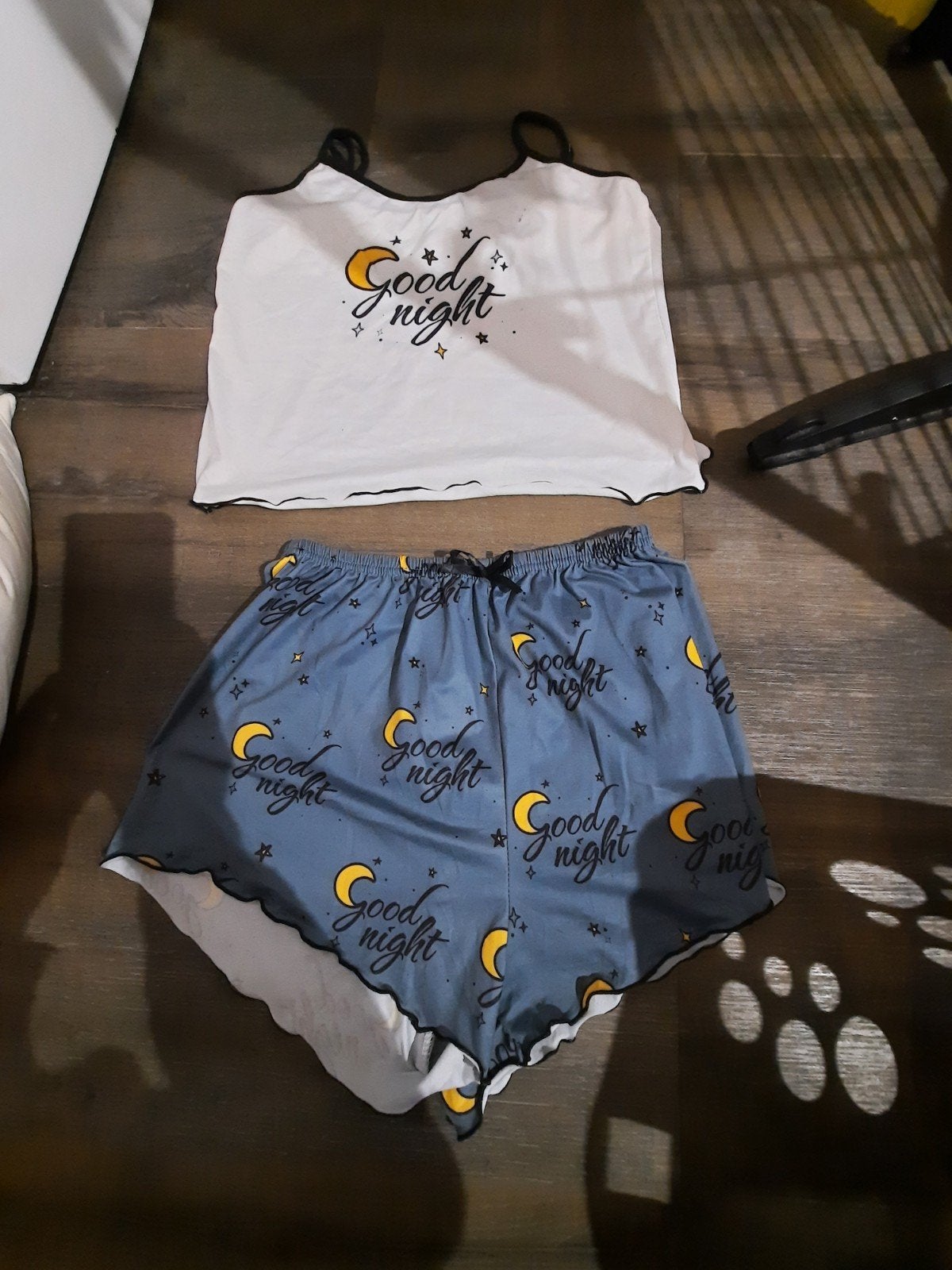 Leuke pyjama setjes met 'Good Night' print, Kleding | Dames, Onbekend, Ophalen of Verzenden, Zo goed als nieuw, Maat 38/40 (M)