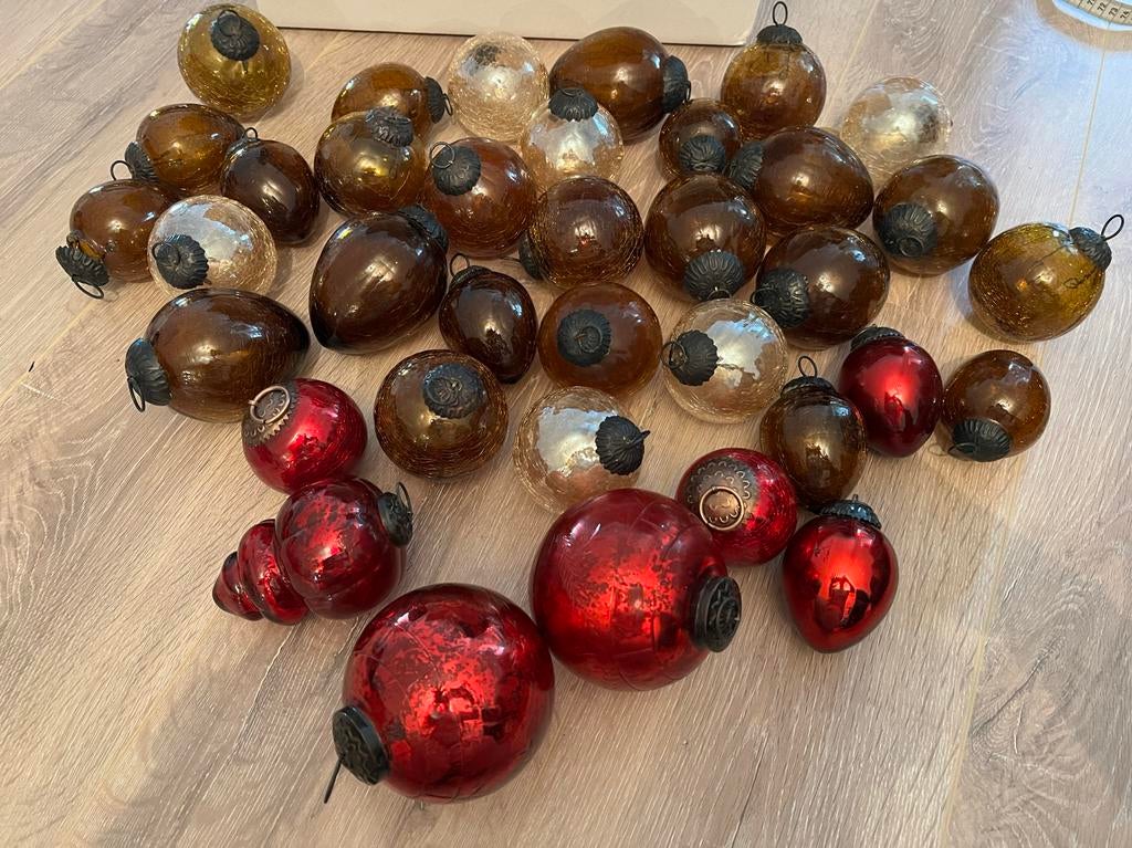 Antiek glazen kerstballen, Diversen, Kerst, Ophalen, Zo goed als nieuw