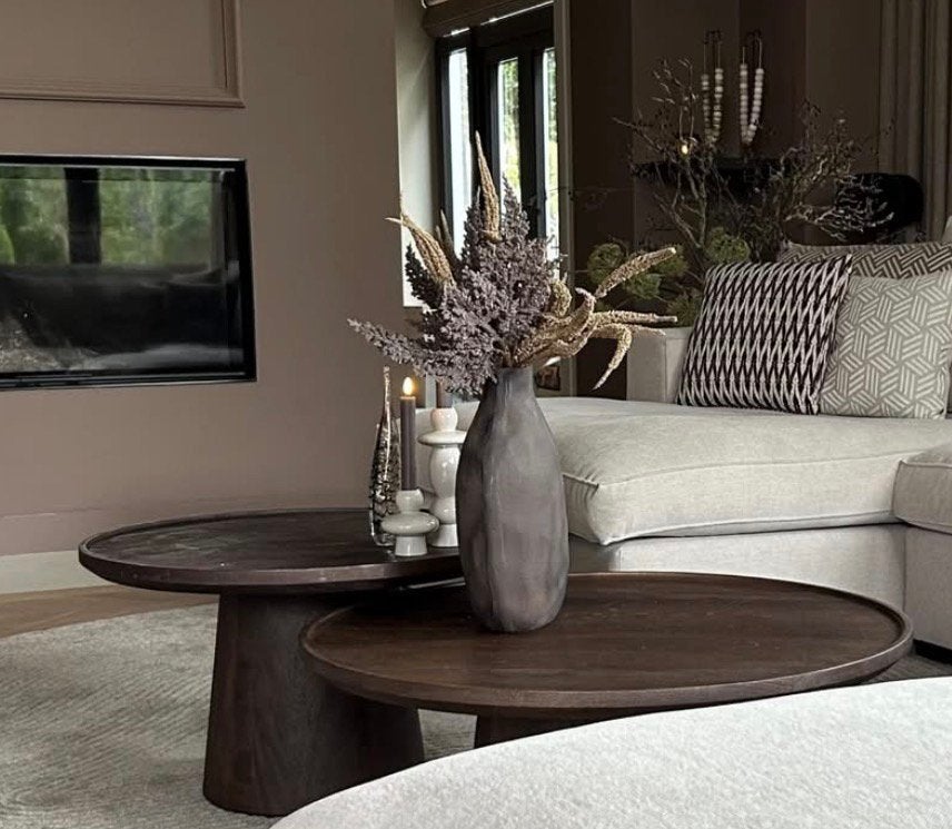 Japandi salontafel, Huis en Inrichting, Tafels | Salontafels, Ophalen, 50 tot 100 cm, Rond, 50 tot 100 cm