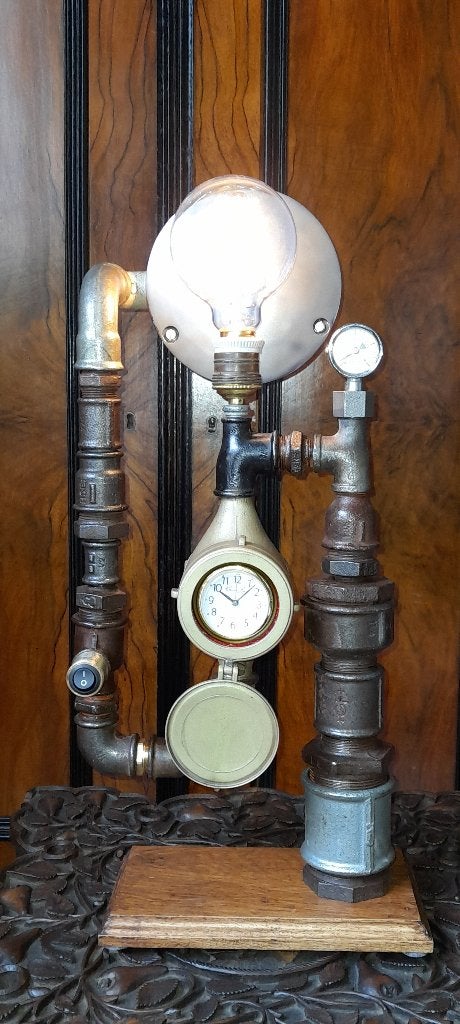 KVN Steampunk., Huis en Inrichting, Lampen | Tafellampen, 50 tot 75 cm, Ophalen of Verzenden, Glas, Gebruikt