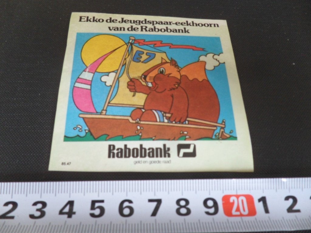 sticker ekko jeugdspaar eekhoorn rabobank - zeilen *, Ophalen of Verzenden, Zo goed als nieuw