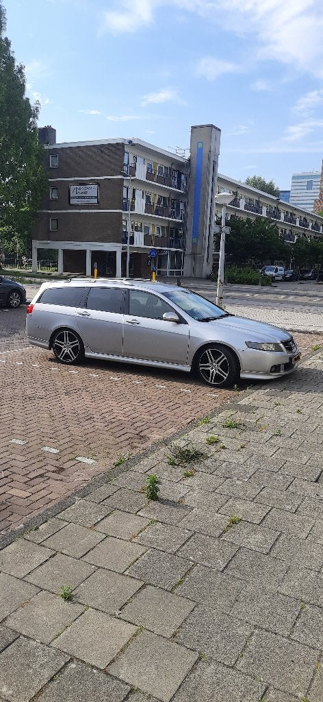 Honda Accord 2.4 I Tourer Type S 2003 Grijs, Auto's, Voorwielaandrijving, Zwart, Leder en Stof, 10 km/l