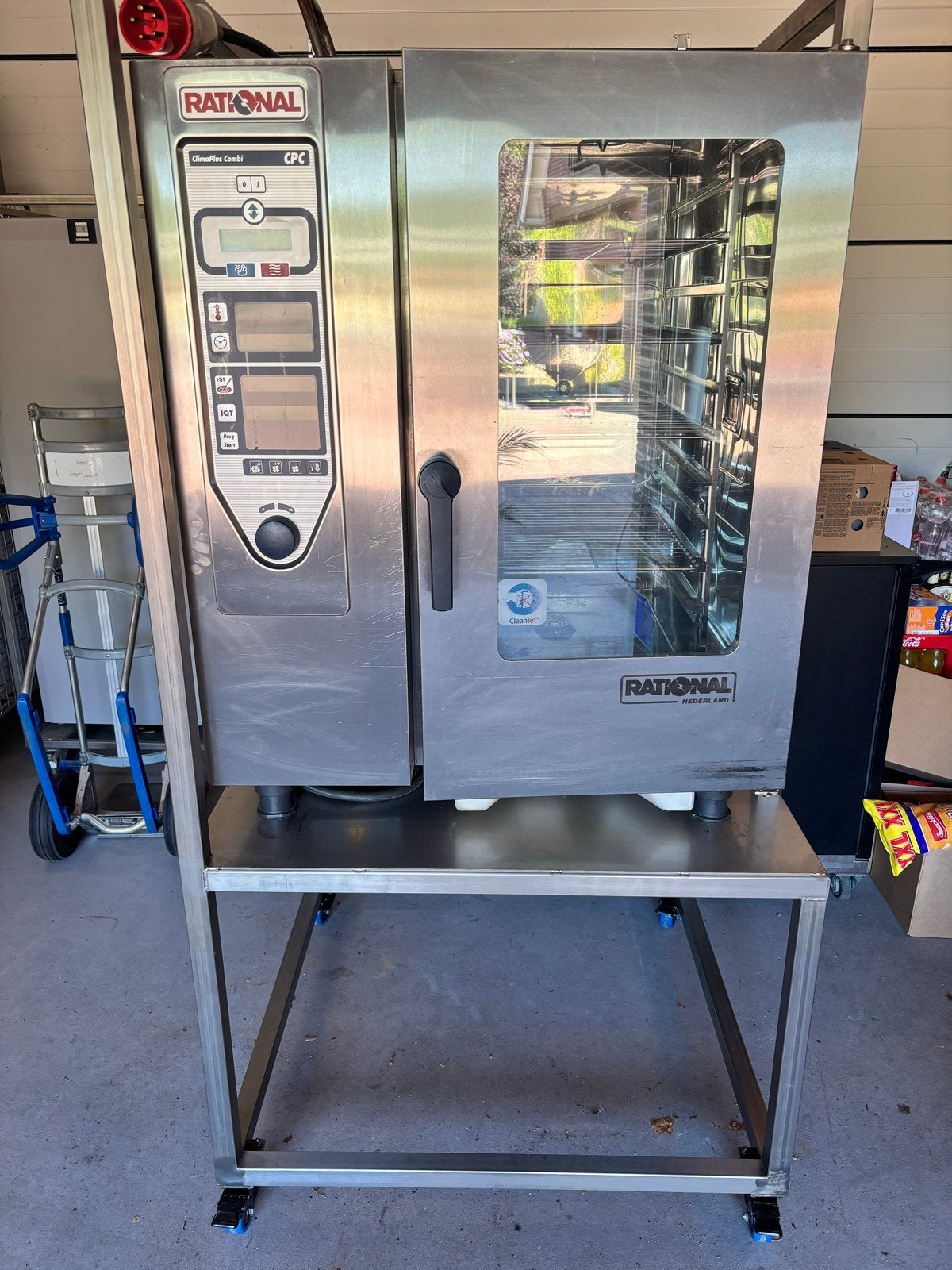 Rational CPC101 elektrische combi-steamer met RVS kar, Ophalen of Verzenden, Gebruikt, Ovens, Magnetrons en Steamers
