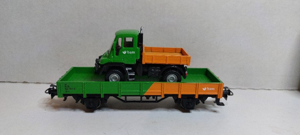 Bam Lage Bakwagon met Unimog *Nieuwstaat* (07), Wisselstroom, Wagon, Ophalen of Verzenden, Märklin