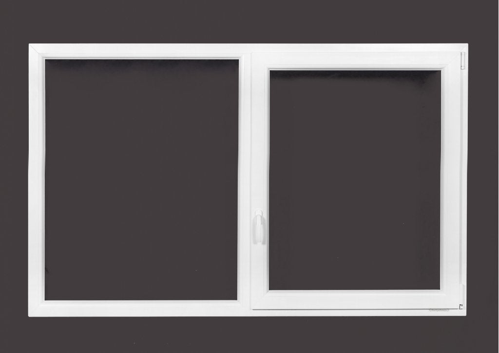 kunststof draaikiep-vast kozijn b200 x h130 RAL 9016, Niet ingevuld, Kunststof, Overige typen, Niet ingevuld
