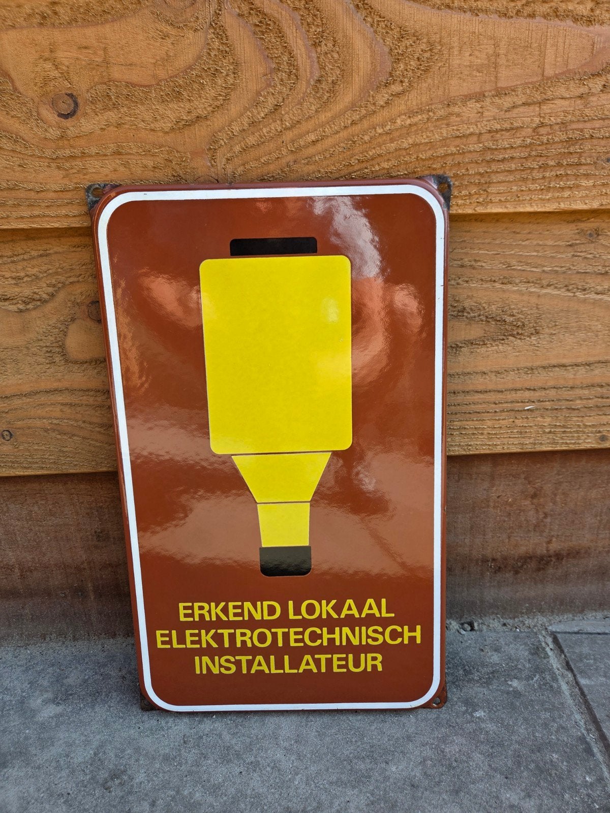 Emaille bord erkend installateur, Ophalen of Verzenden, Gebruikt, Reclamebord