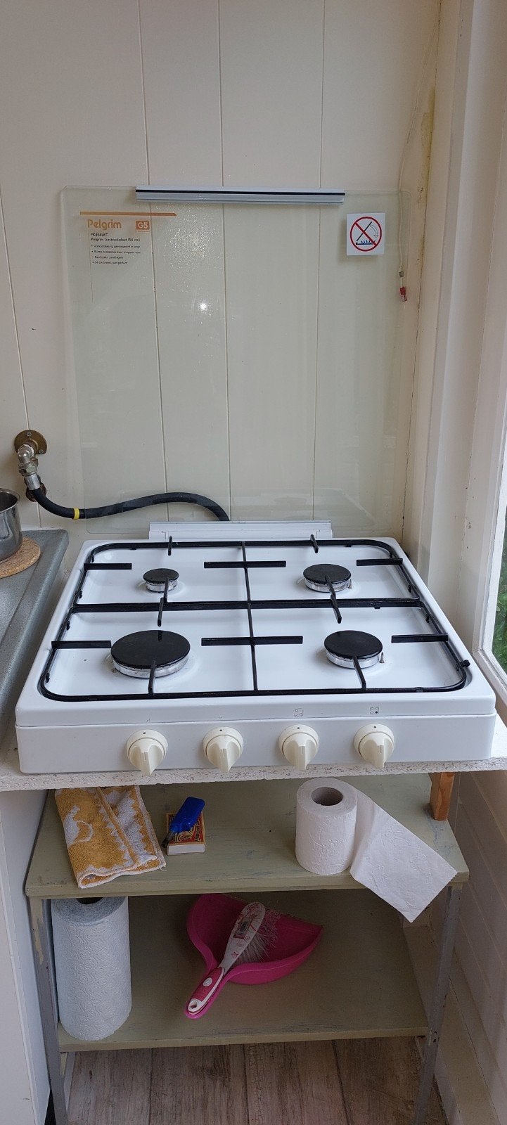 Pelgrim PK454wit gaskookplaat, Ophalen, Gebruikt, Minder dan 85 cm, 4 kookzones
