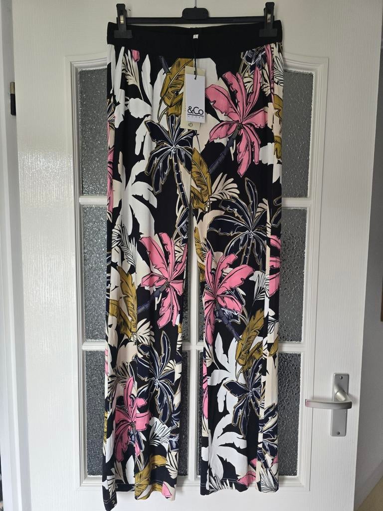 Nieuw &co woman andcowoman and cowoman L wide leg bloem roze, Ophalen of Verzenden, Nieuw, Roze, Lang