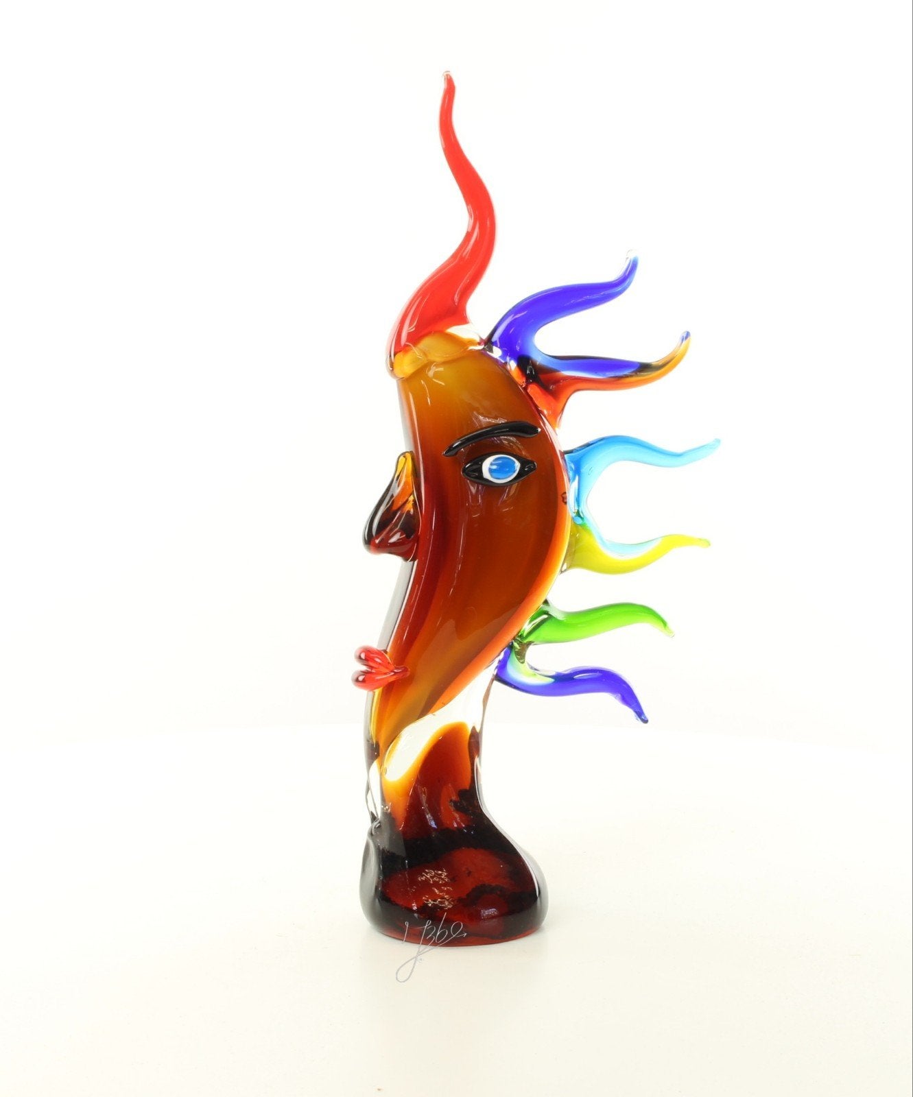Glazen sculptuur 'Zon' - Murano stijl, Antiek en Kunst, Ophalen of Verzenden, Handgemaakt, 20 - 50 cm, Beeld