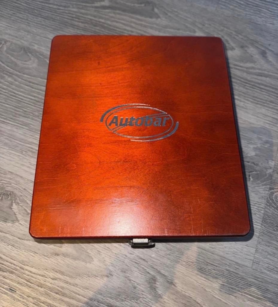 Theedoos autobar, Hout, Ophalen of Verzenden, Zo goed als nieuw, Theedoos