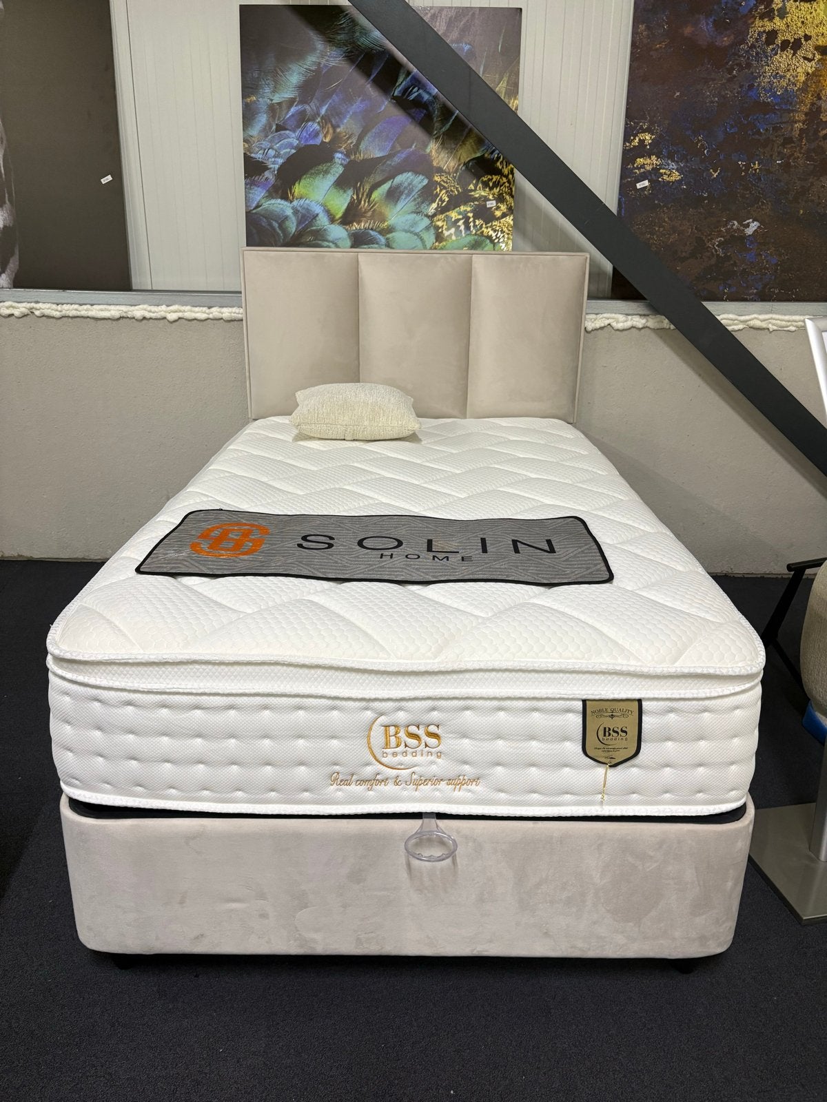 Boxspring met Emma Sleep of Sydney matras, 90 cm, Eenpersoons, Nieuw, Ophalen of Verzenden