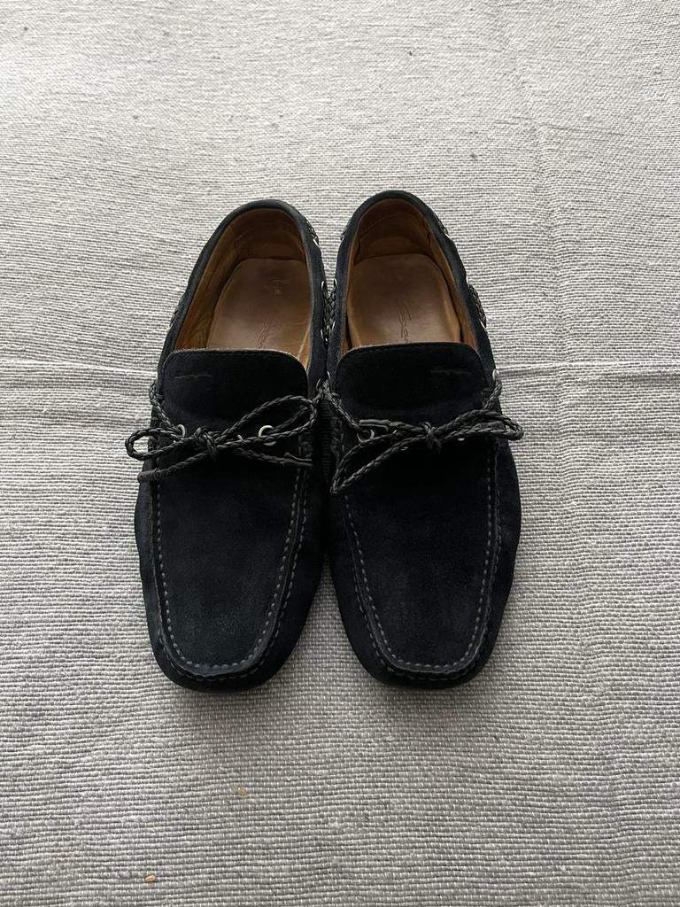 Santoni Heren Loafers maat 40, Loafers, Blauw, Ophalen of Verzenden, Zo goed als nieuw