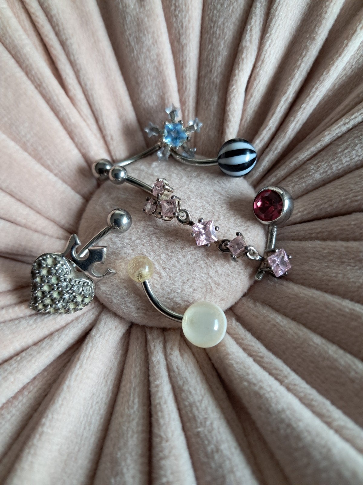 Diverse piercings uit de jaren '90, Navelpiercing, Gebruikt, Staal, Ophalen of Verzenden