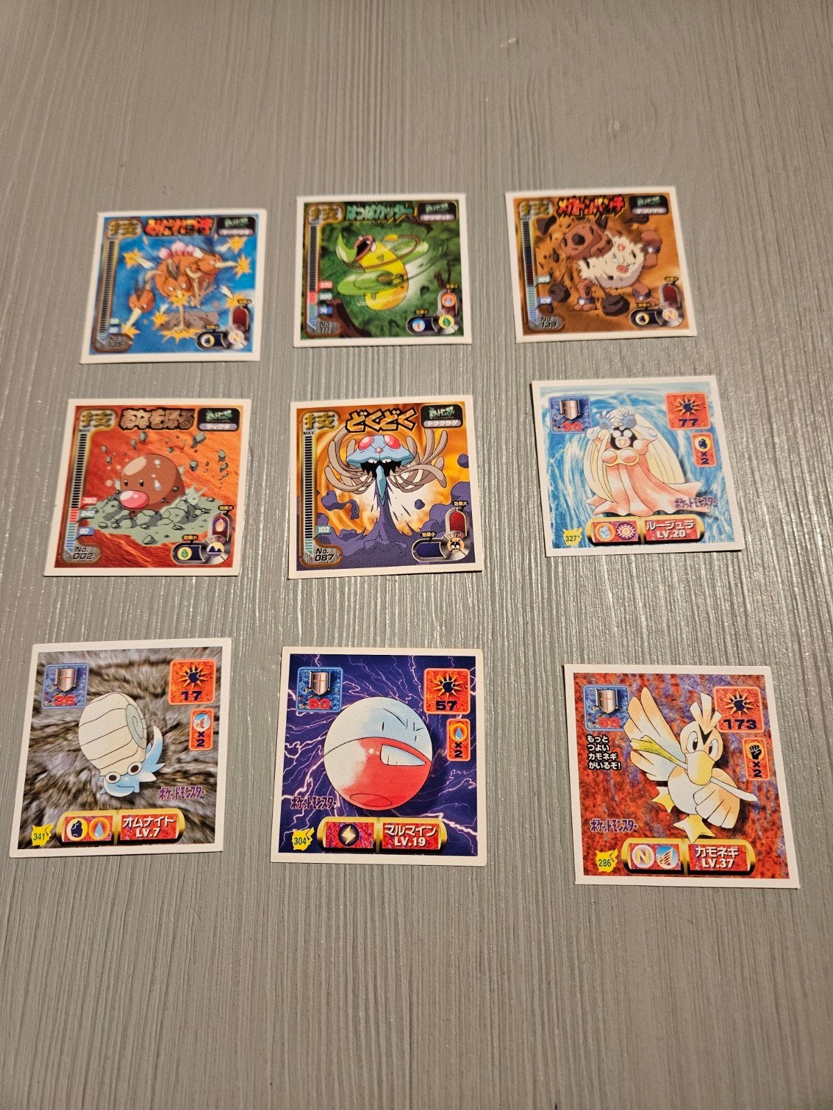 9x Amanda Japanese Sticker Oldskool Original Nintendo Pokémo, Verzenden, Zo goed als nieuw, Meerdere kaarten