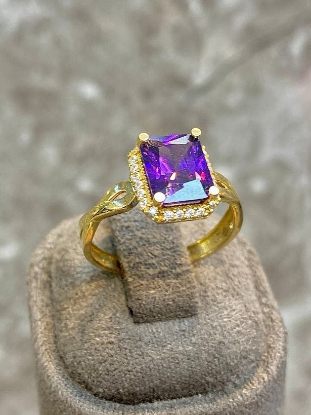 14k Gouden Ring met Edelsteen, Nieuw, Ophalen of Verzenden, 17 tot 18, Met edelsteen