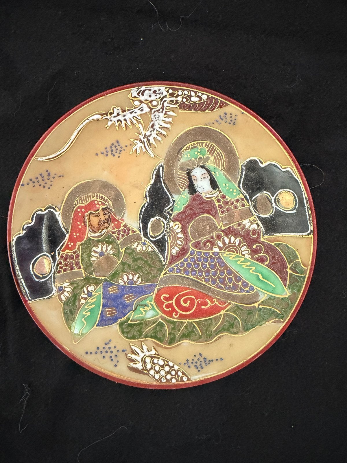 Antiek Japans Satsuma Schoteltje - Moriage - Dai Nippon, Antiek en Kunst, Verzenden