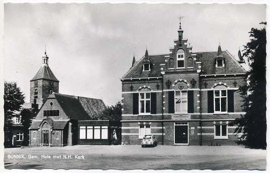 Bunnik - Gemeentehuis met NH Kerk (1966), Ophalen of Verzenden, 1960 tot 1980, Ongelopen, Utrecht