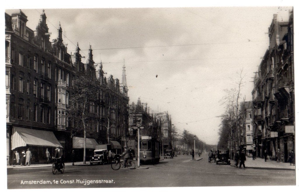 Amsterdam, Tram GTA, 1e Const. Huijgensstraat, Verzamelen, Ophalen of Verzenden, 1920 tot 1940, Ongelopen, Noord-Holland
