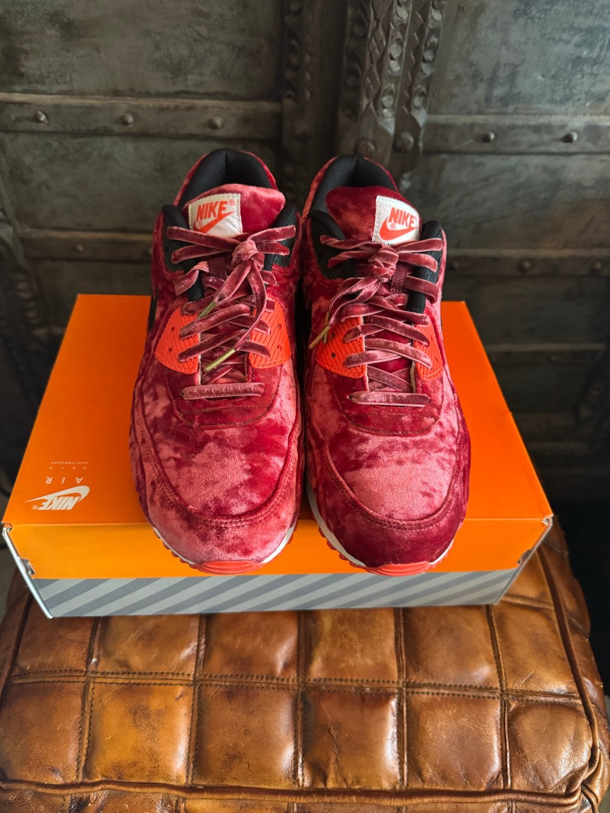 Exclusieve Nike Air Max 90 Anniversary "Red Velvet"  45, Ophalen of Verzenden, Gedragen, Overige kleuren, Sneakers of Gympen