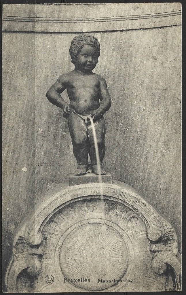 Manneke Pis stempel Brussel 25 VII 1928, Ophalen of Verzenden, 1920 tot 1940, Gelopen, Brussel (Gewest)