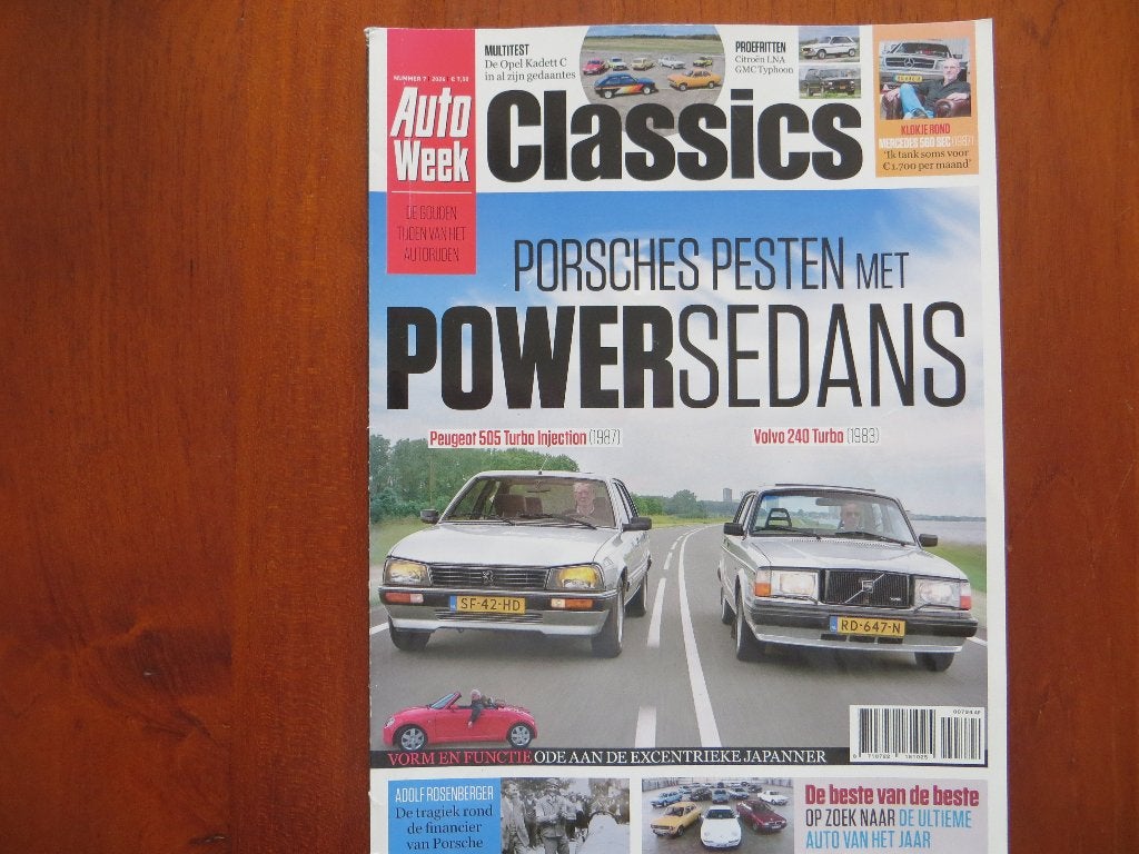 Autoweek Classics 7 2024 Peugeot 505 Turbo Inj, Volvo 240 T., Ophalen of Verzenden, Zo goed als nieuw, Peugeot