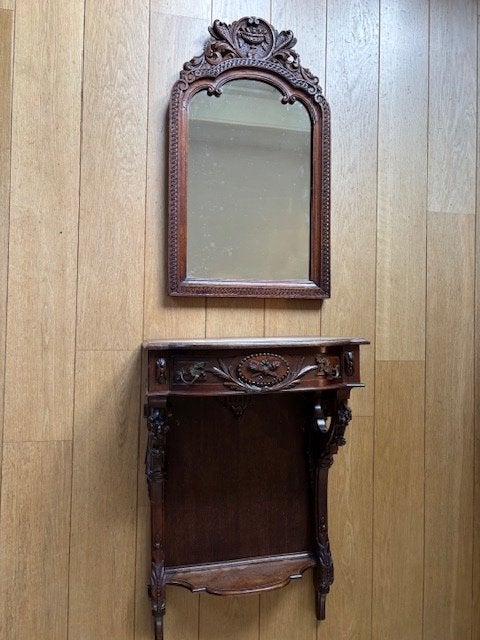 Antieke consoletafel met spiegel, Antiek en Kunst, Ophalen