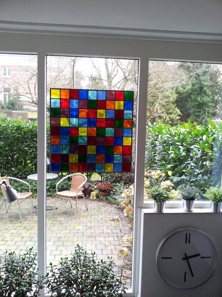 glas in lood   sudoka, Huis en Inrichting, Ophalen of Verzenden, Minder dan 50 cm, Schilderij