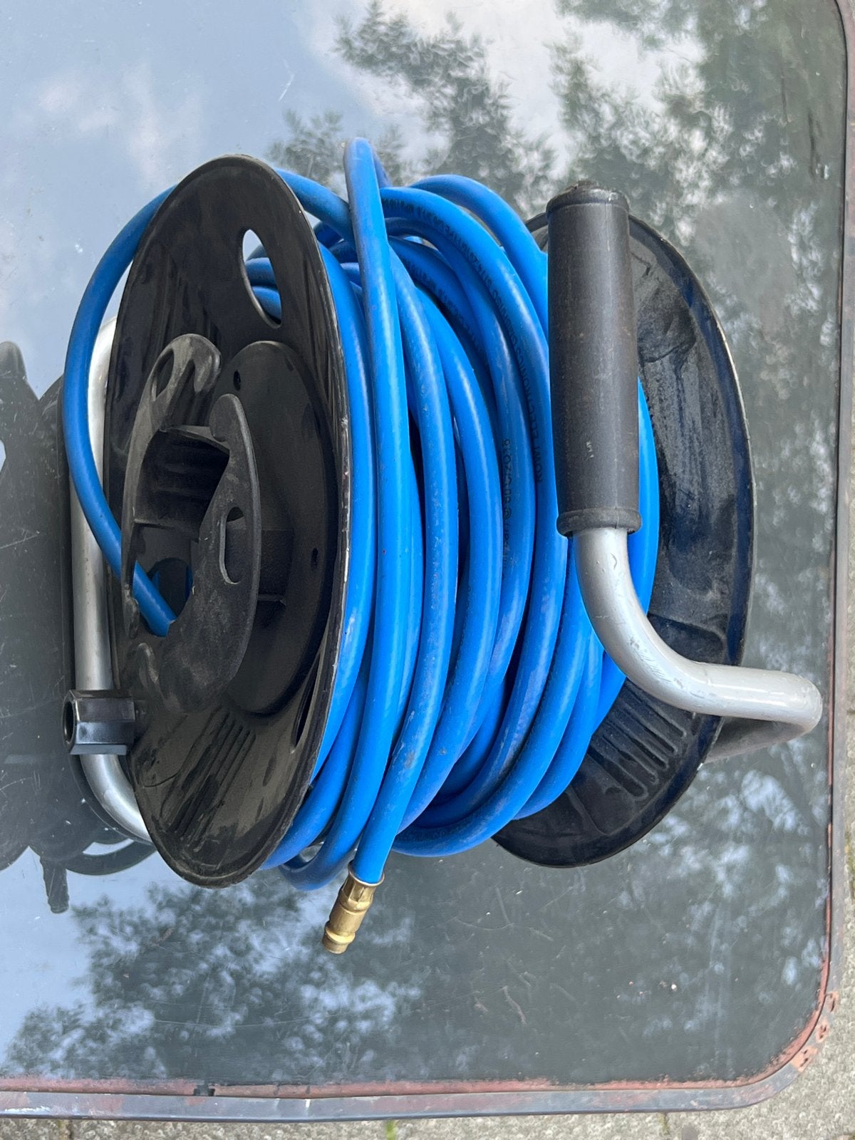 Parkside Luchtslang op haspel 20 meter voor compressor, Doe-het-zelf en Verbouw, Compressors, Gebruikt, 10 bar of meer, Ophalen of Verzenden