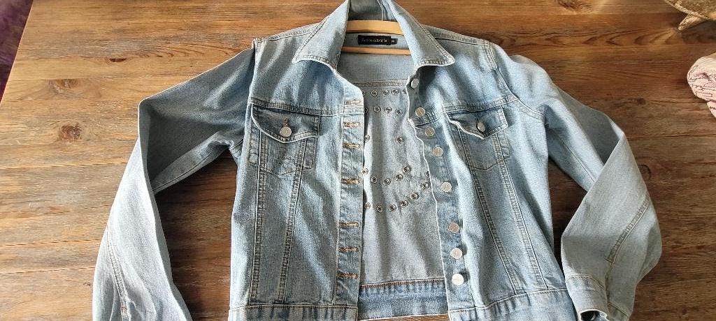 Lanabys spijkerjas mt 40/42 heel mooi en apart, BIEDEN, Kleding | Dames, Jassen | Zomer, Maat 38/40 (M), Blauw, Lanabys, Ophalen of Verzenden