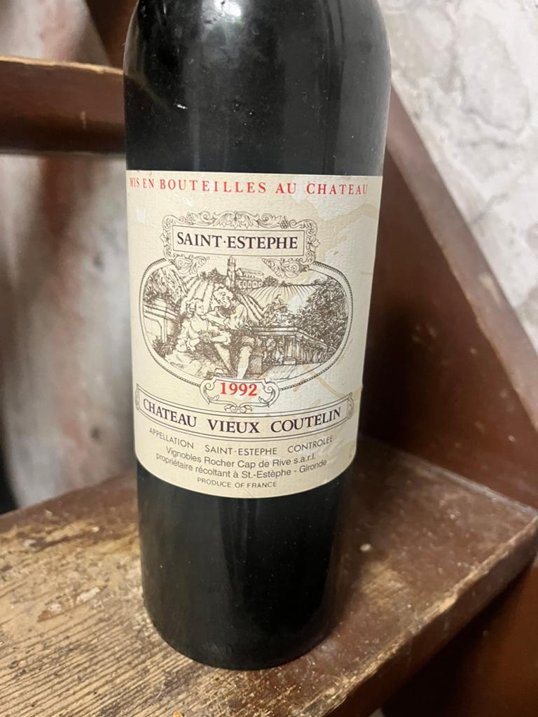 Chateau Vieux Coutelin 1992 - Saint-Estèphe - Topvulling, Verzamelen, Wijnen, Ophalen of Verzenden, Frankrijk, Rode wijn