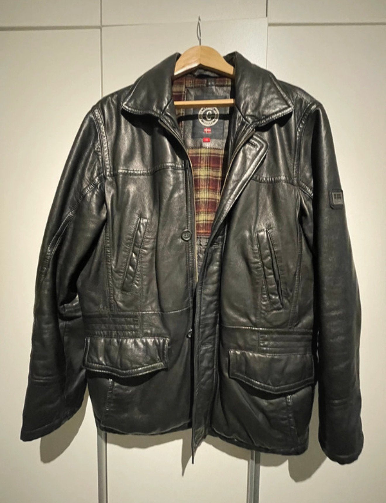 Vintage leren jas, Ophalen of Verzenden, Zo goed als nieuw, Maat 56/58 (XL), Bruin