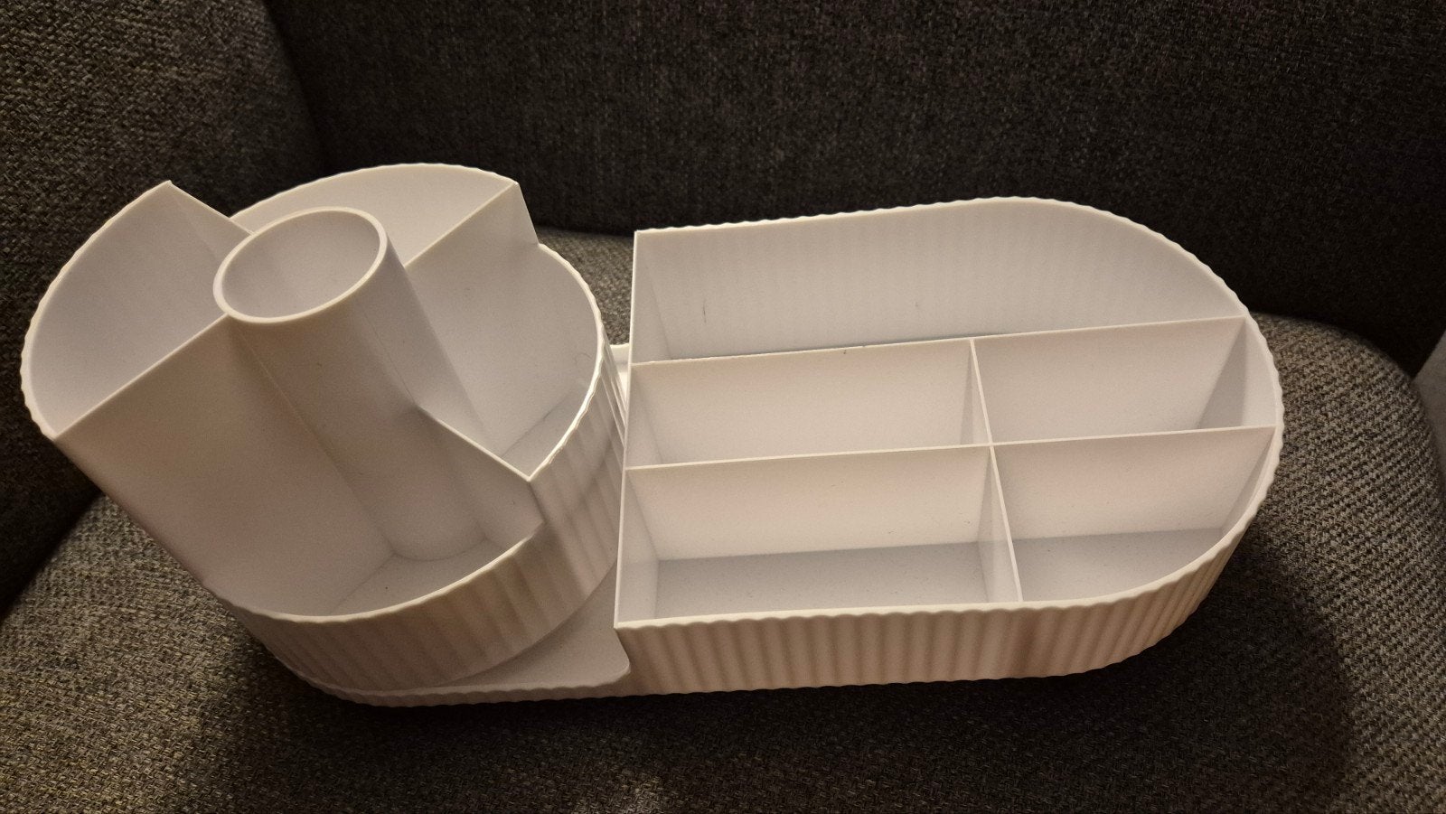 Witte kunststof bureau-organizer met meerdere vakken, Gebruikt, Kunststof, Ophalen of Verzenden, Modern