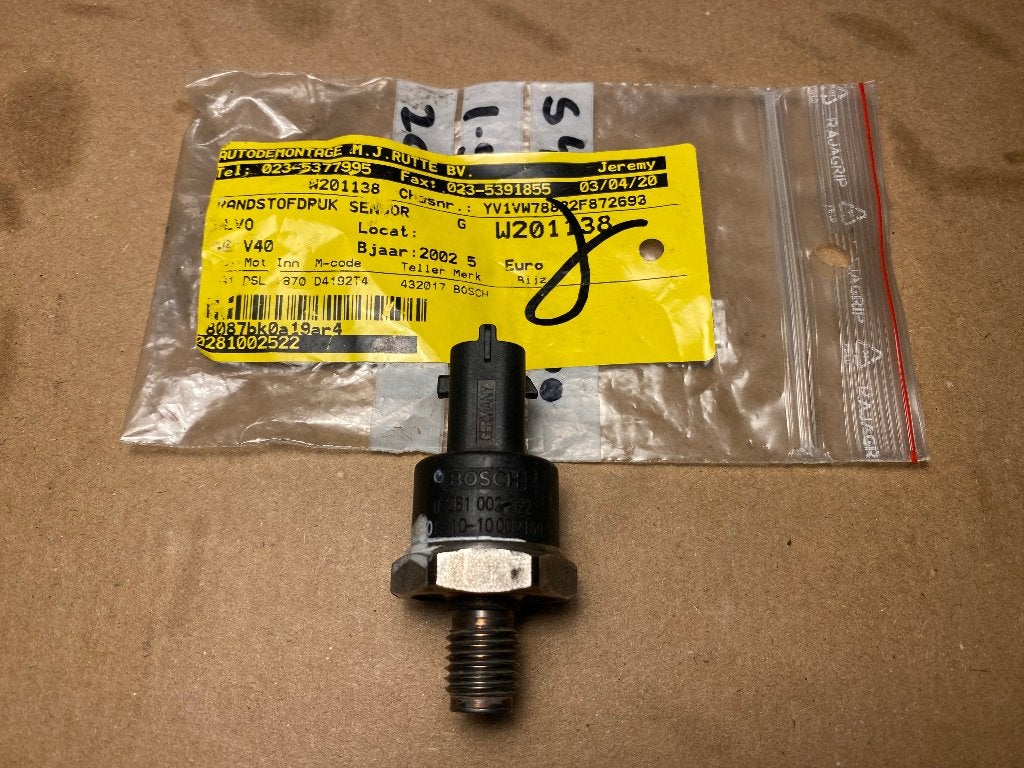 Brandstofdruksensor BOSCH 281002522, Auto-onderdelen, Brandstofsystemen, Ophalen of Verzenden, Gebruikt, Volvo