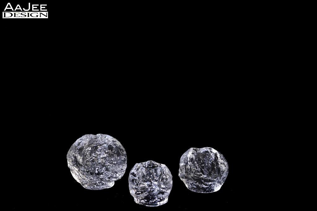 Kosta Boda – Snowball – Waxinelichthouders – Set van 3, Overige materialen, Gebruikt, Overige kleuren, Ophalen of Verzenden